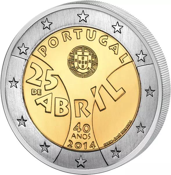 2 Euro Portugal 40. Jahrestag der Nelkenrevolution 2014