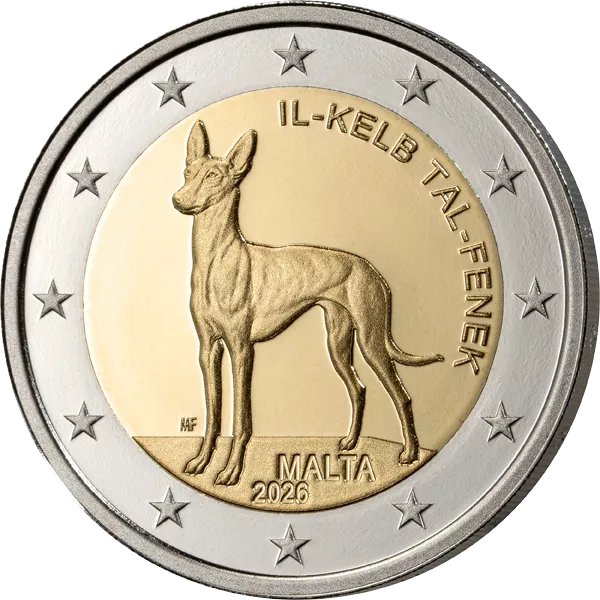 2 Euro Malta Pharaonenhund 2026 in Polierte Platte