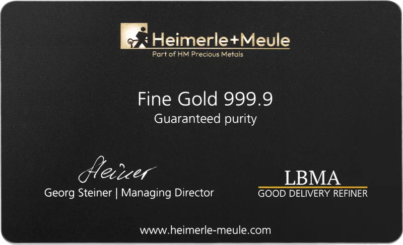 1/100 Unze Feingoldbarren geprägt Heimerle & Meule