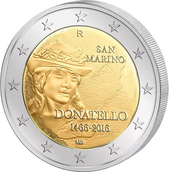 2 Euro San Marino 550. Todestag von Donatello 2016