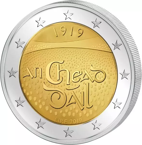 2 Euro Irland 100. Jahrestag der ersten Versammlung in Dáil Éireann 2019