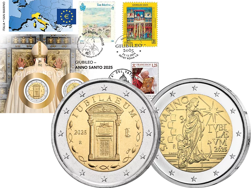 Doppelnumisbrief Italien und San Marino Heiliges Jahr 2025