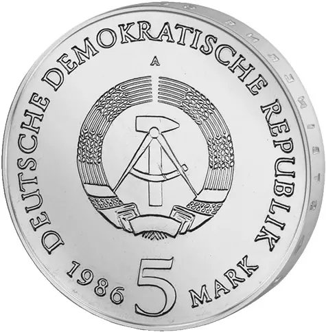 5 Mark DDR Neues Palais Potsdam 1986 Stempelglanz