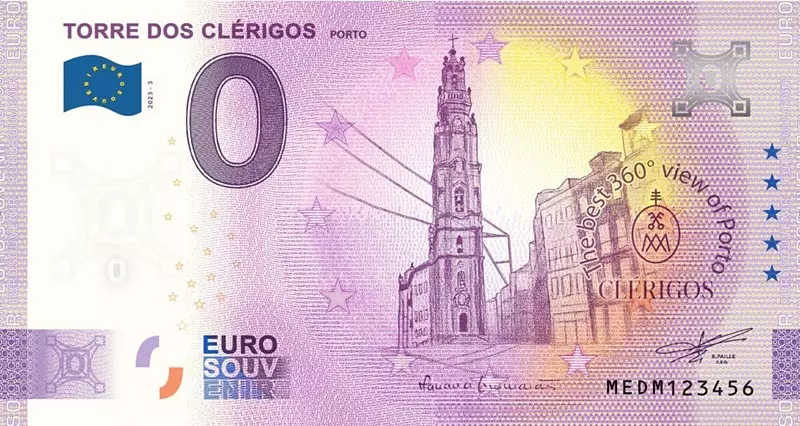 0-Euro-Banknote Portugal Torre dos Clérigos 2023