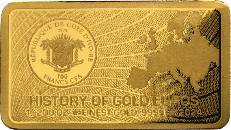 100 Francs Elfenbeinküste History of Gold Euros - Monaco 2024