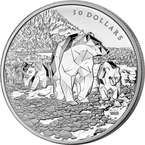 30 Dollars Kanada Multifaceted Animal Family - Grizzly Bears 2023
