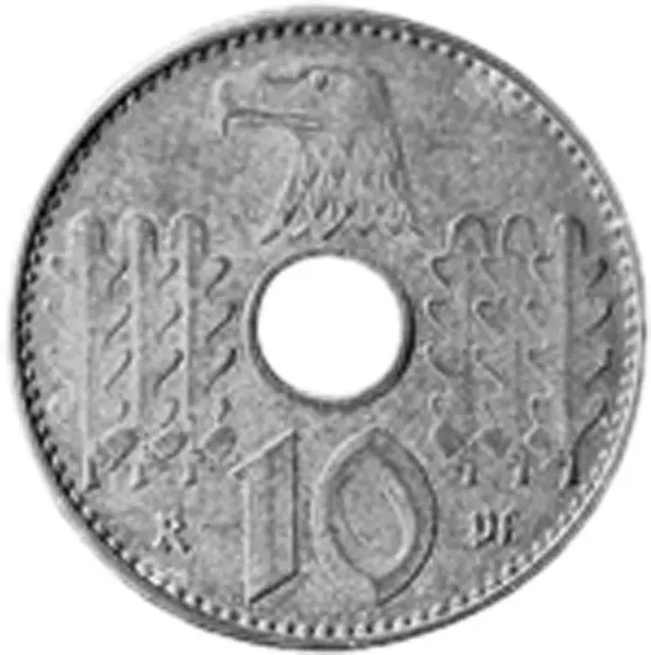 10 Pfennig Drittes Reich Hakenkreuz Lochgeld 1940-1941