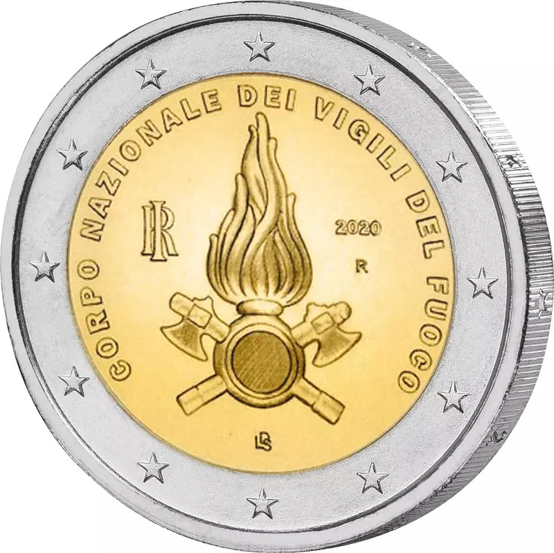 2 Euro Italien 80 Jahre Feuerwehr 2020