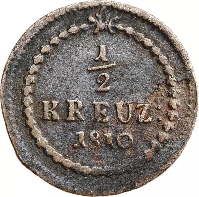 1/2 Kreuzer Baden Großherzog Karl Friedrich 1809, 1810