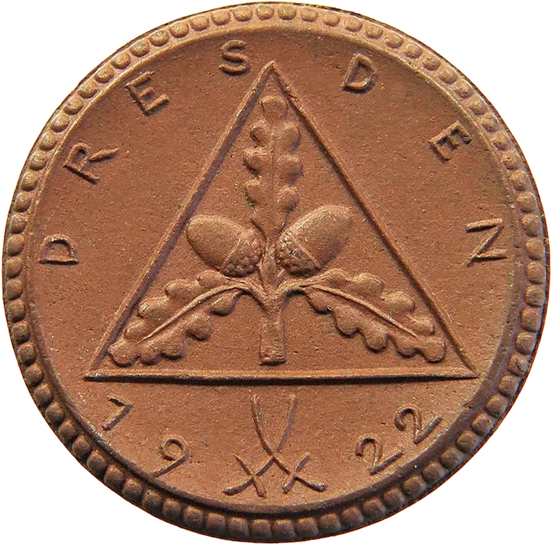 Porzellanmedaille Dresden auf die Kamenzer Landsmannschaft 1922