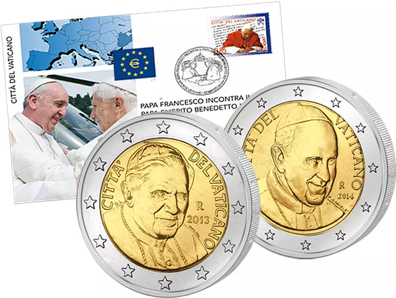 2 Euro Numisbrief Vatikan Treffen der Päpste 2014
