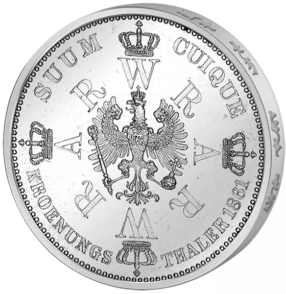 Krönungstaler Preußen Wilhelm I. und Augusta 1861 vorzüglich