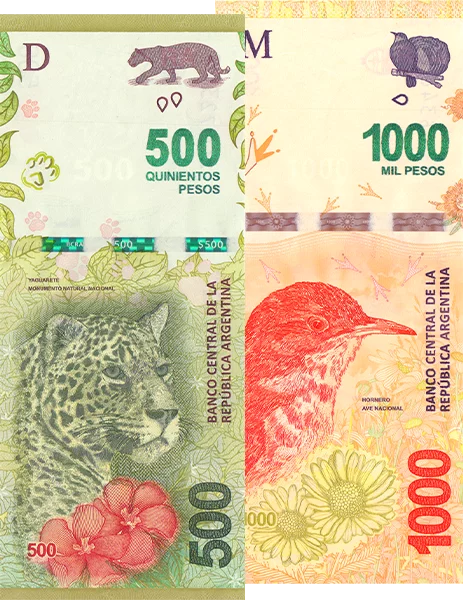 2er Banknoten-Set Argentinien 2016/2017