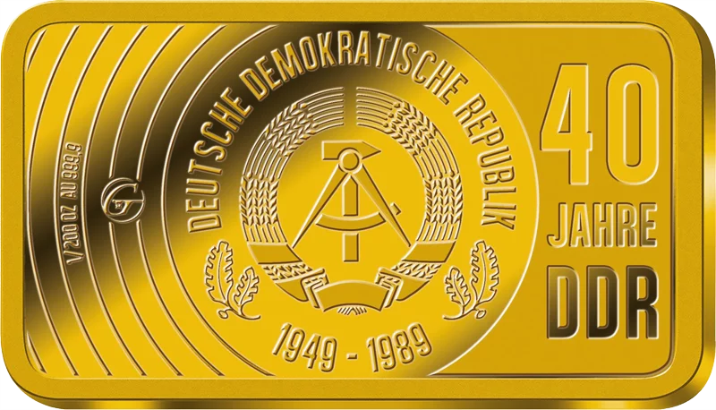 Goldbarren 40 Jahre DDR - Größte Insel der DDR - Rügen