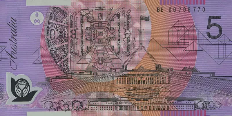 5 Dollars Australien Banknote Queen 2005-2008