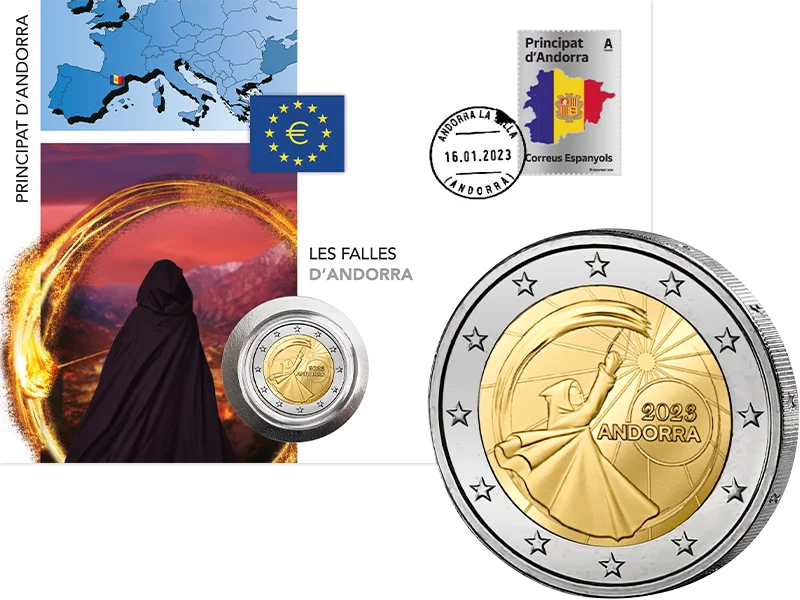 2 Euro Numisbrief Andorra Feste der Sommersonnenwende 2023