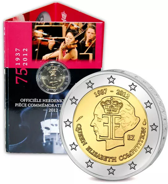 2 Euro Belgien 75 Jahre Königin-Elisabeth-Musikwettbewerb im Blister 2012