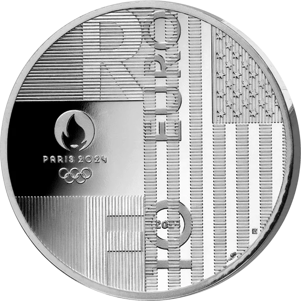 10 Euro Frankreich Olympia Paris 2024 - Stab-Übergabe Paris und Los Angeles 2024