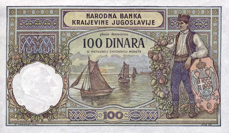 100 Dinara Jugoslawien Banknote Serbia 1929