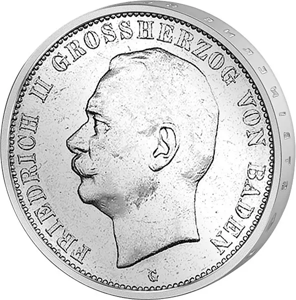 2 Mark Baden Großherzog Friedrich II. 1911-1913