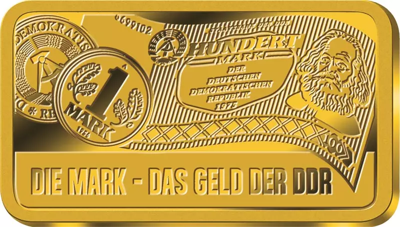 Goldbarren 40 Jahre DDR - Die Mark - Das Geld der DDR