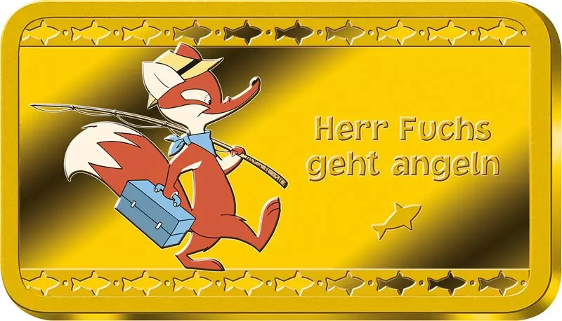1/100 Unze Goldbarren Unser Sandmännchen - Herr Fuchs geht angeln