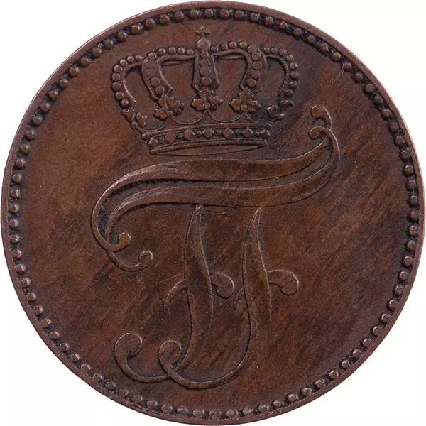 3 Pfennige Mecklenburg-Schwerin Großherzog Friedrich Franz II. 1852-1864