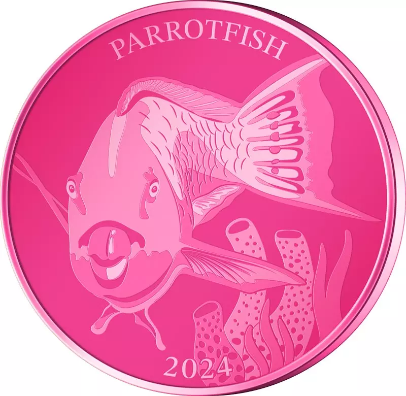 1 Dollar Samoa Titanmünzen Bunte Tierwelt - Papageifisch 2024