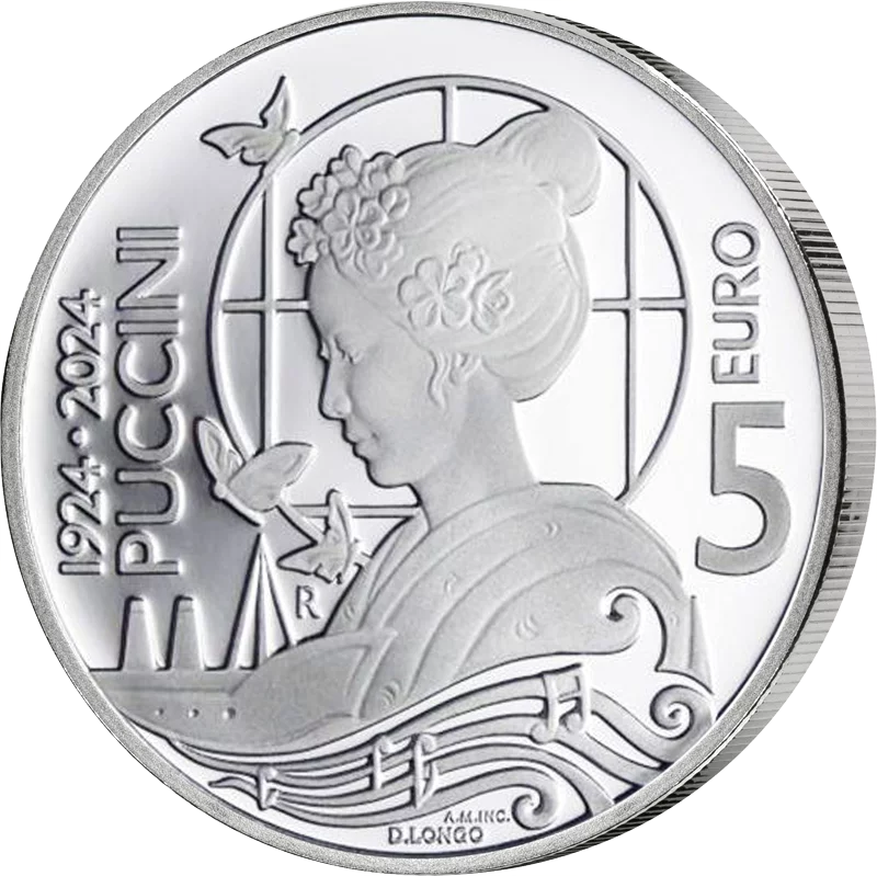 5 Euro San Marino 100. Todestag Giacomo Puccini - Madame Butterfly