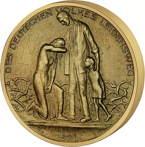Inflationsmedaille Weimarer Republik Des deutschen Volkes Leidensweg 1923