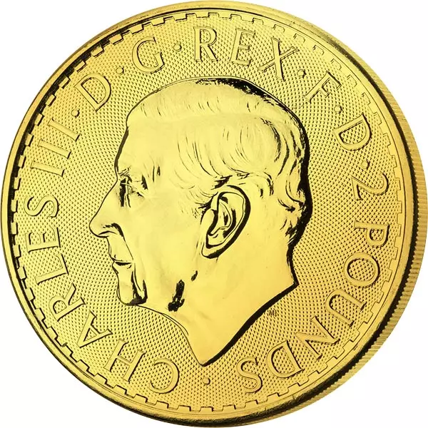 2 Pounds Großbritannien Britannia 2025 Golden Holographic