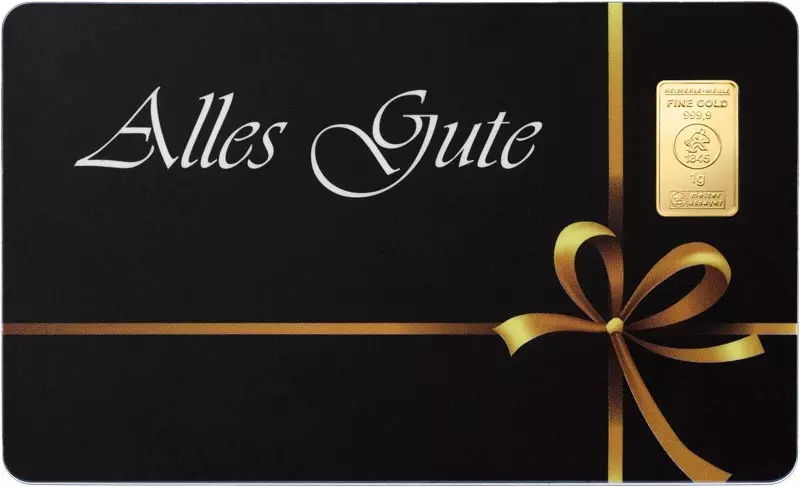 1 Gramm Gold Heimerle & Meule Finecard - Alles Gute