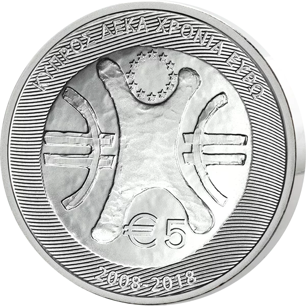 5 Euro Zypern 10 Jahre Euro-Bargeld in Zypern 2018