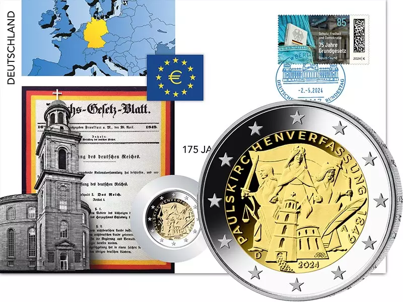 2 Euro Numisbrief BRD 175 Jahre Paulskirchenverfassung 2024