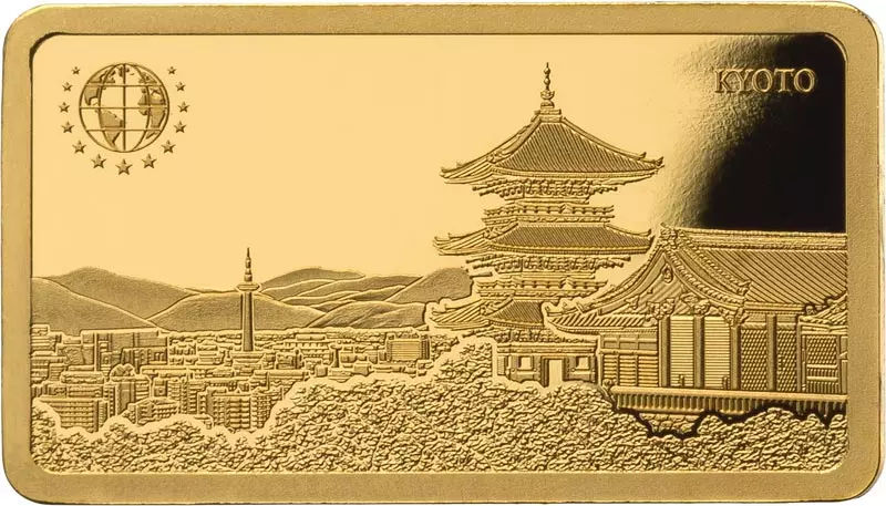 Goldbarren Unified Nations Welterbestätten - Japan Kaiserstadt Kyoto