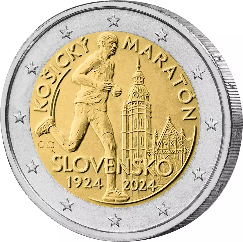 2 Euro Slowakei 100 Jahre Internationaler Marathonlauf in Kosice 2024