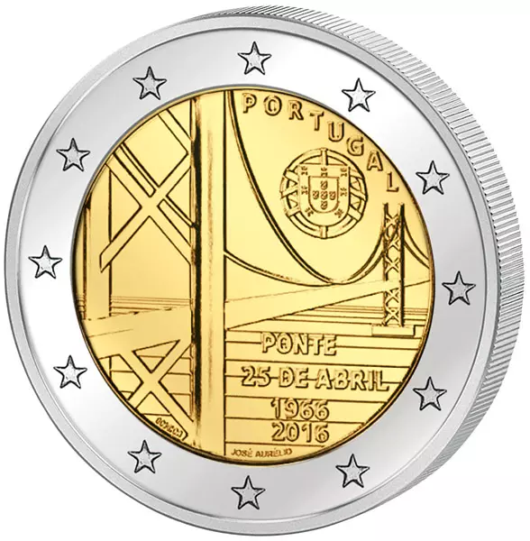 2 Euro Portugal 50 Jahre Brücke des 25. April 2016