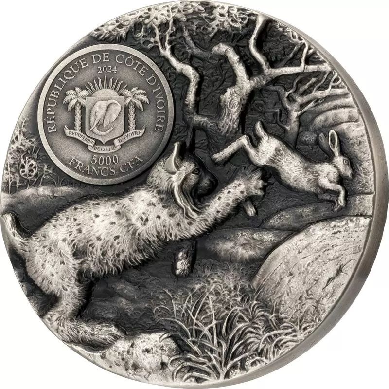 5.000 Francs Elfenbeinküste Predators Lynx 2024