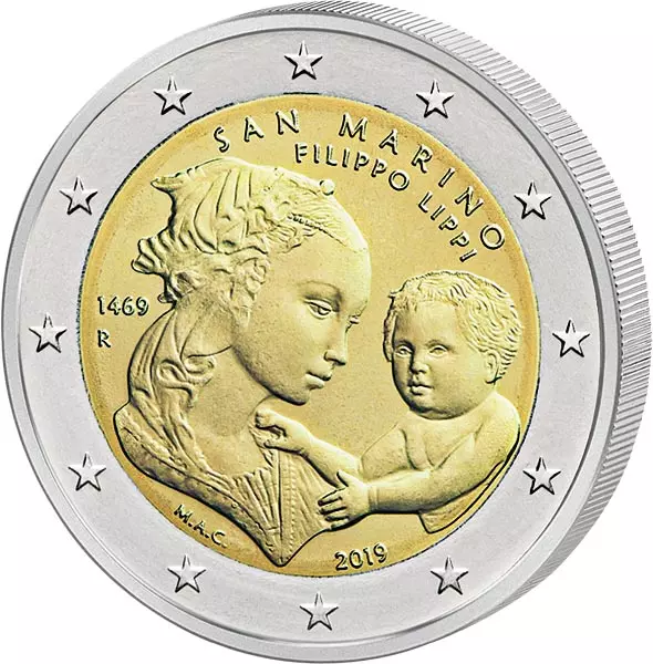 2 Euro San Marino 550. Todestag Filippo Lippi 2019