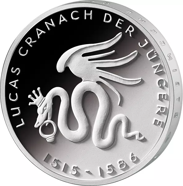 10 Euro BRD 500. Geburtstag Lucas Cranach 2015 Stempelglanz