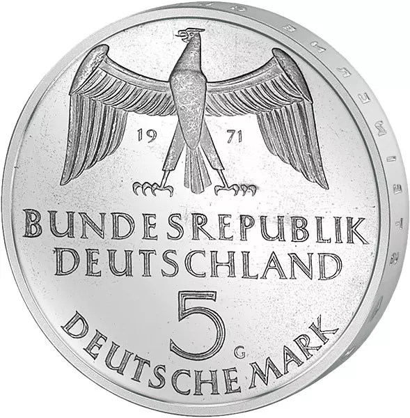 5 DM Münze BRD Reichsgründung 1971 Stempelglanz