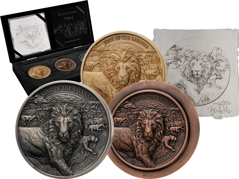5.000 Francs Elfenbeinküste Atelier Edition - King of the Savanna 2024
