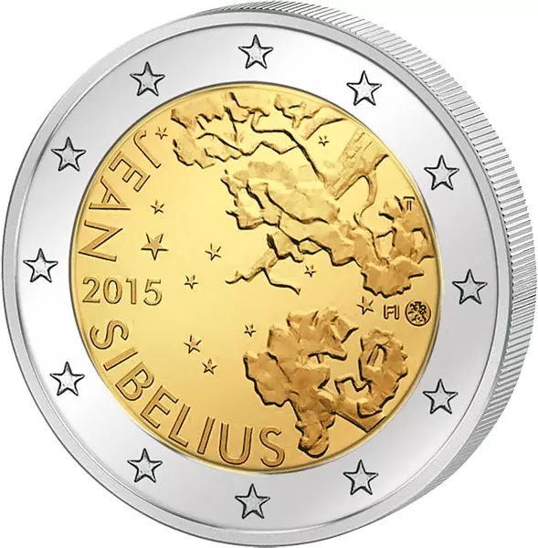 2 Euro Finnland 150. Geburtstag Jean Sibelius 2015