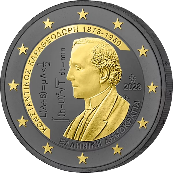 2 Euro Griechenland 150. Geburtstag Constantin Carathéodory 2023 Golden Enigma Edition