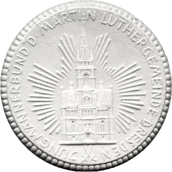 Porzellanmedaille Dresden auf 400 Jahre Martin-Luthergemeinde 1922
