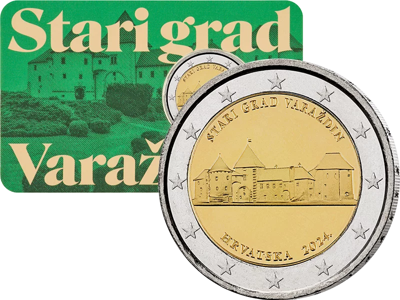 2 Euro Kroatien Stadt Varazdin 2024 in Coin Card