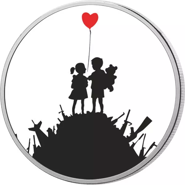 Gedenkprägung Banksy Kids on Guns