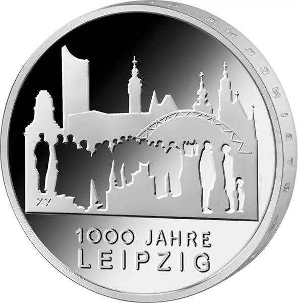 10 Euro Gedenkmünze BRD 1.000 Jahre Leipzig 2015 Stempelglanz