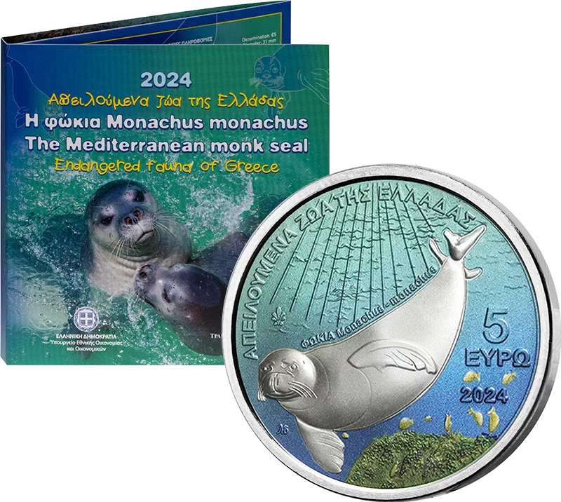 5 Euro Griechenland Mittelmeer-Mönchsrobbe 2024