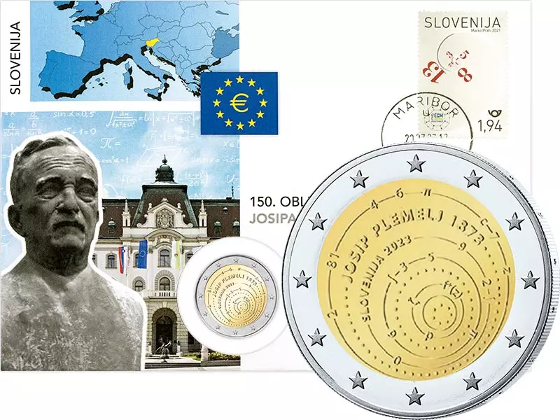 2 Euro Numisbrief Slowenien 150. Geburtstag Josip Plemelj 2023